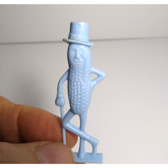 Planters Mr. Peanut Blue Toy Whistle Original Plastic Figure 1950s Vintage Retro - Picture 5 of 9